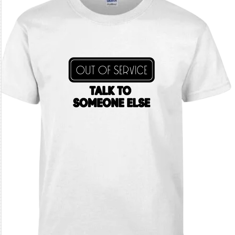 Gildan White 'Out of Service' Graphic Tee